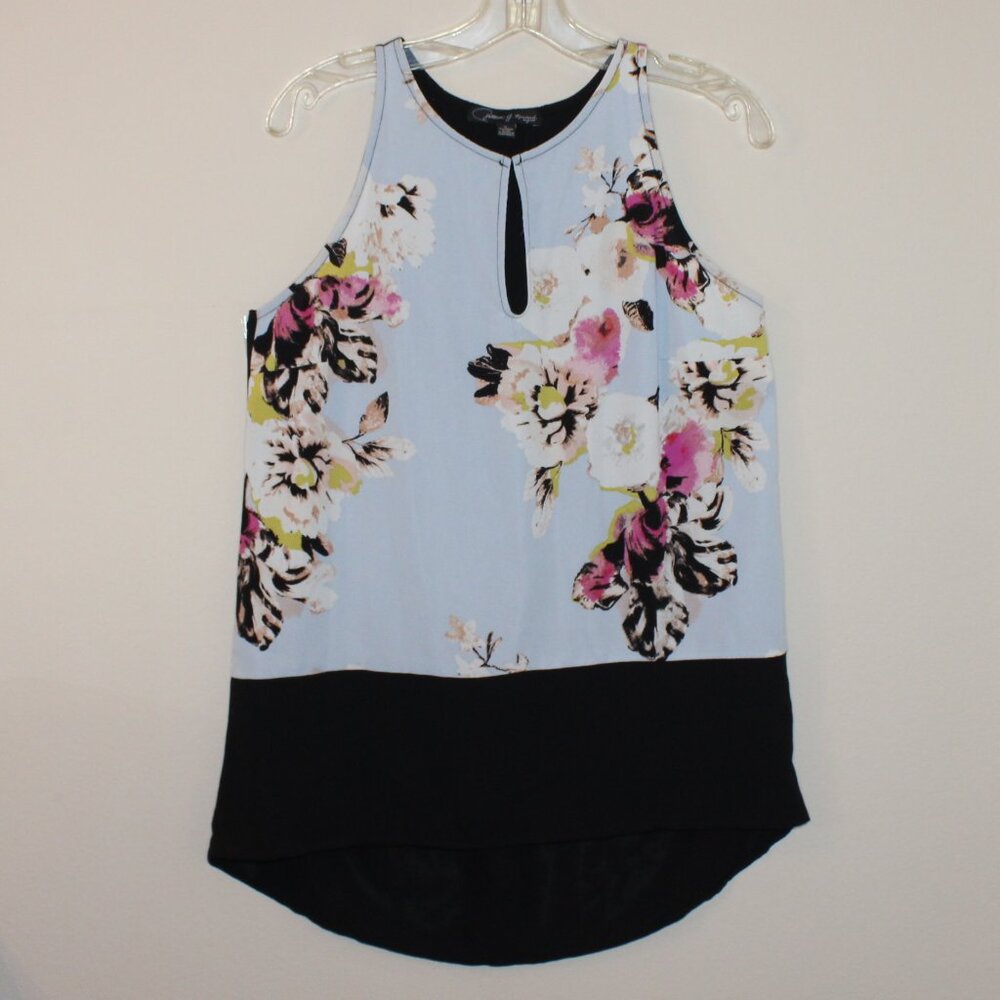 Patterson J. Kinkaid sleeveless blouse Size Medium‎ floral with black